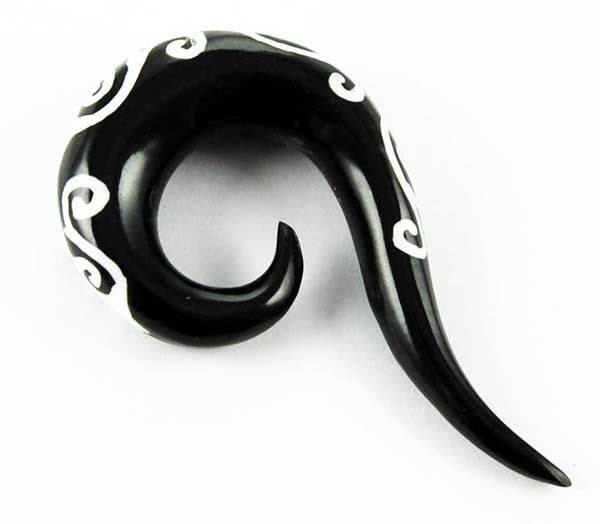 Body Piercing Expander Horn With Tattoo 10mm