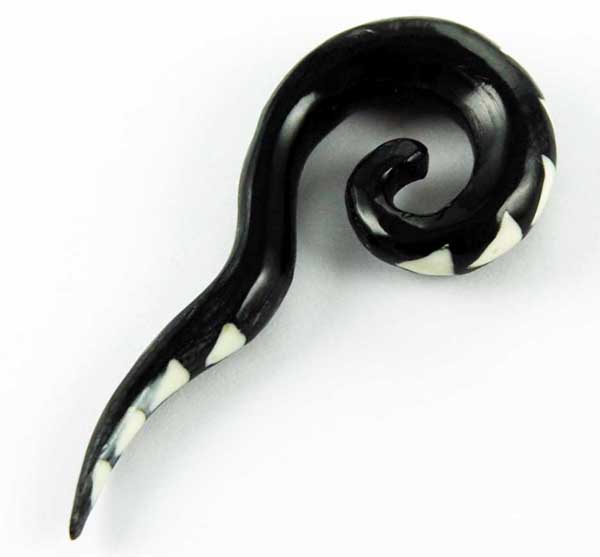 Body Piercing Expander Horn With Tattoo 8mm