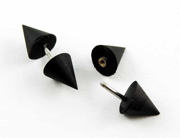 Body Piercing Fake Cones Wood Pair