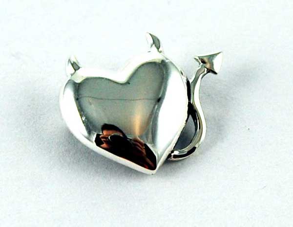 Pendant Silver Evil Heart