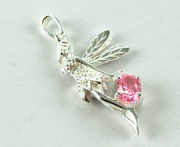 Pendant Silver Fairy With Stones