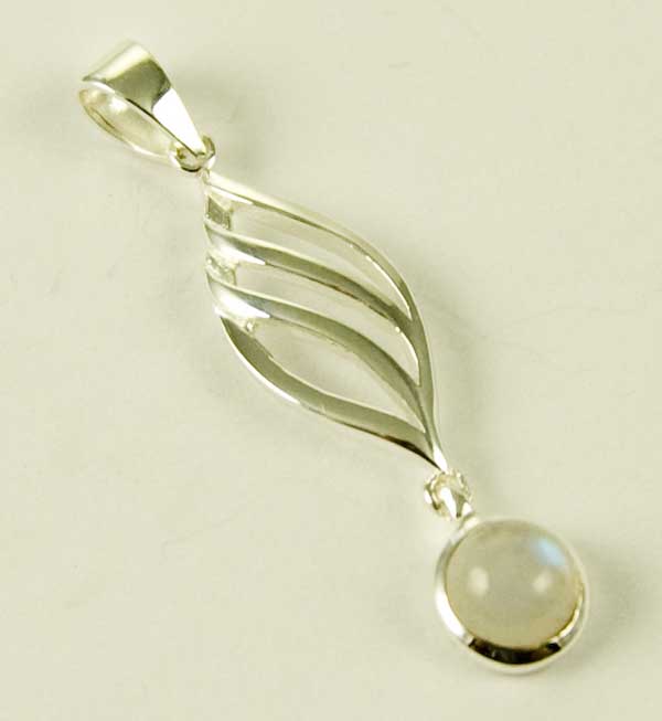 Pendant And Earring Set Silver Circle Drop Rainbow