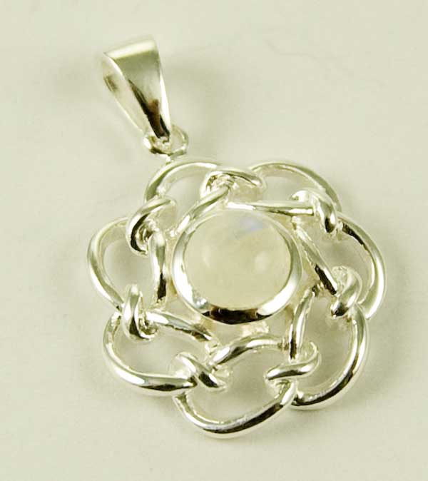 Pendant And Earring Set Silver Fancy Circle Cut Rainbow