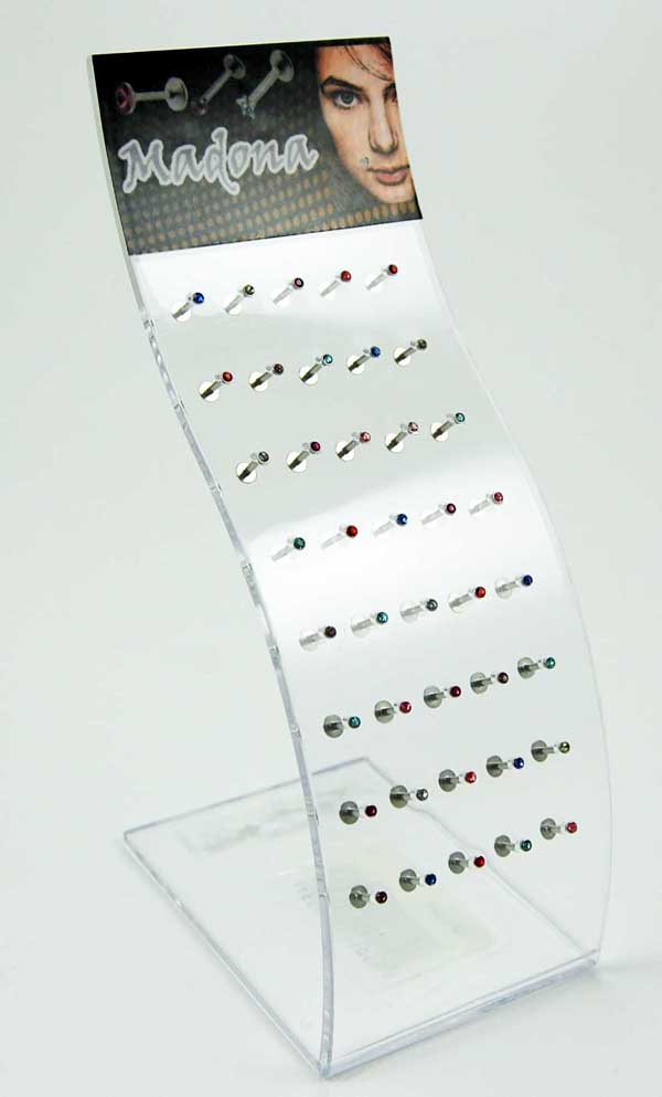 Body Piercing Barbell Madona Mixed Light Colour  Plain Stones 40