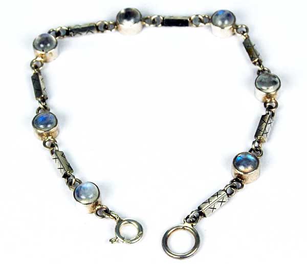 Bracelet Silver Moonstone Circles