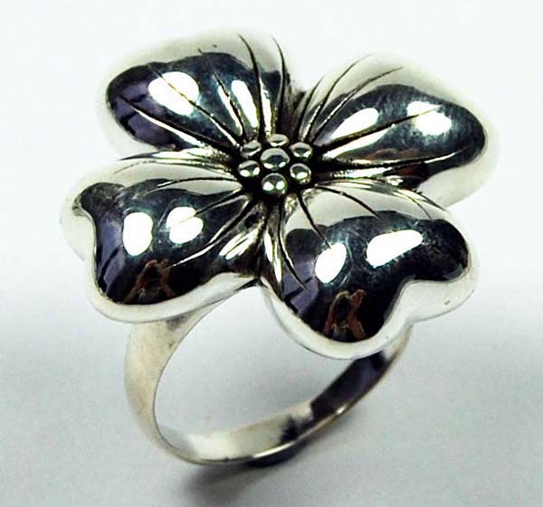 Ring Silver Large Flower