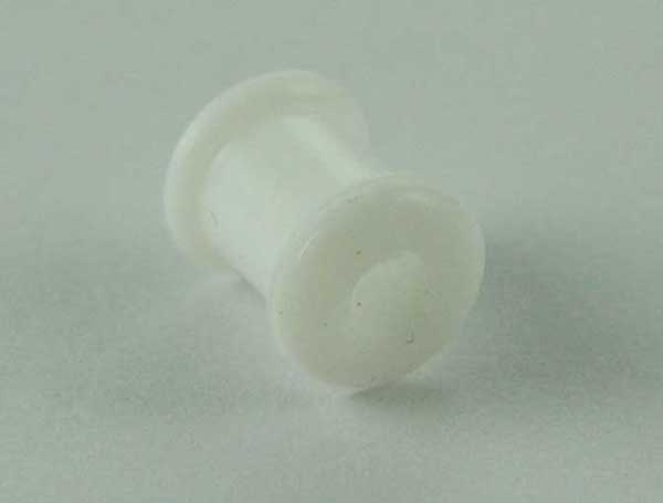 Body Piercing Tunnel White Silicone 5mm