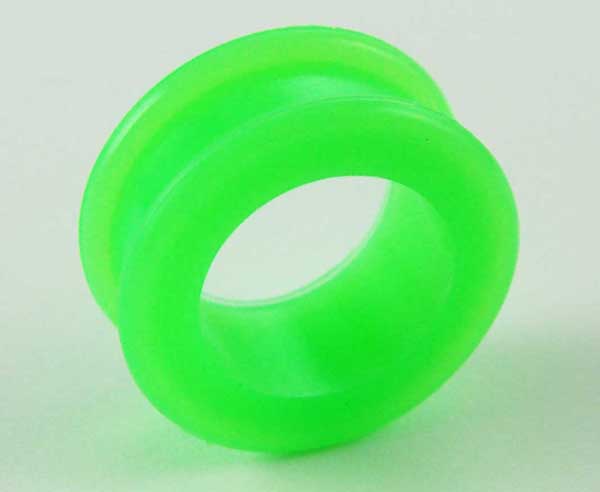 Body Piercing Tunnel Green Uv Silicone 8mm