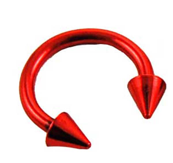 Bp Eyebrow Ring Red Spike