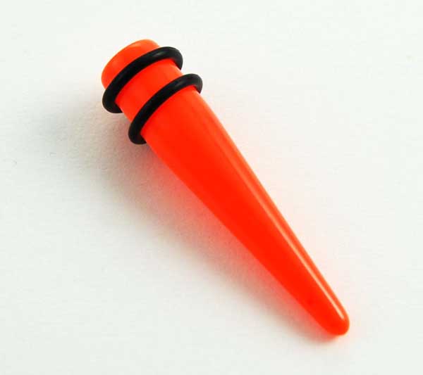 Body Piercing Stretcher Straight Orange Neon 6mm