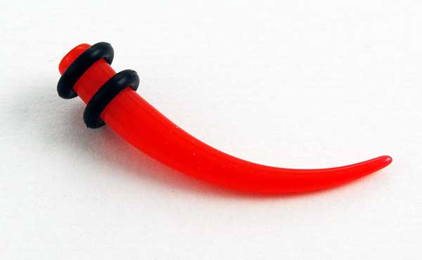 Body Piercing Stretcher Curved Red Neon 3mm 4pcs
