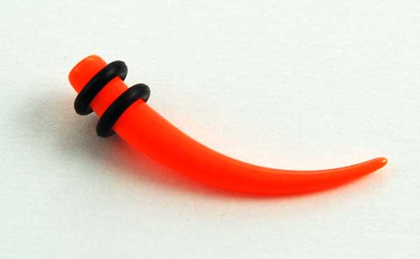 Body Piercing Stretcher Curved Orange Neon 3mm 4pcs