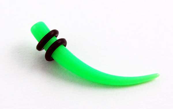 Body Piercing Stretcher Curved Green Neon 4mm 4pcs