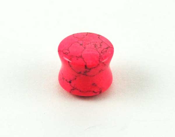 Body Piercing Plug Pink Howlite 13mm