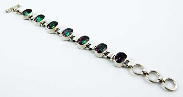 B/Let Silver Seven Oval Stones Mystic Topaz