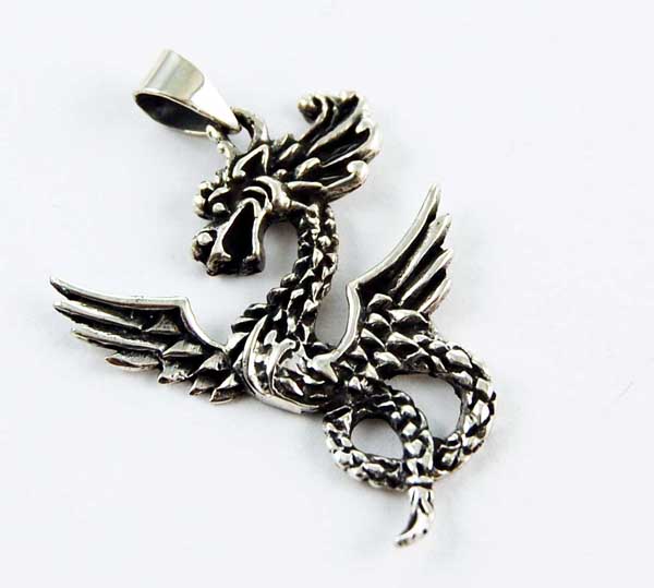 Pendant Silver Winged Dragon