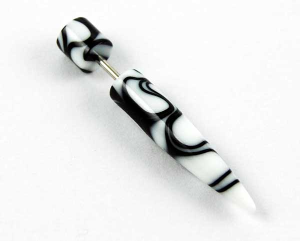 Body Piercing Stretcher Straight Fake White