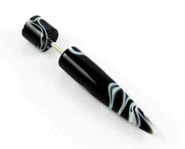 Body Piercing Stretcher Straight Fake Black