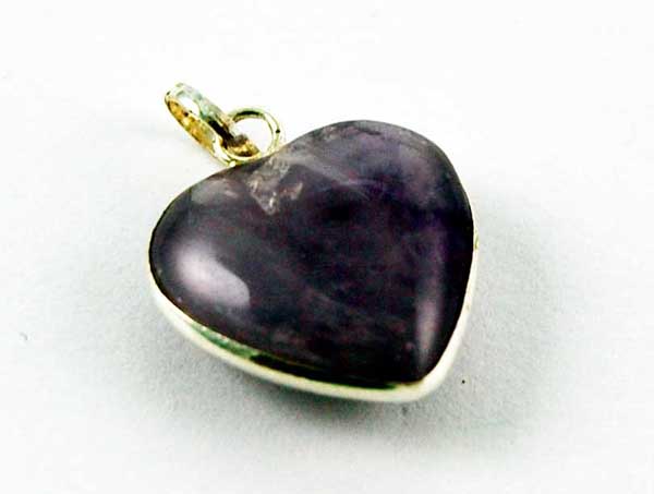 Pendant Heart Plain Amethyst