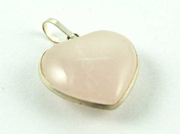 Pendant Heart Plain Rose Quartz