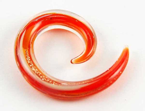 Body Piercing Stretcher Claw Glass 5mm Red Multi With Glitter