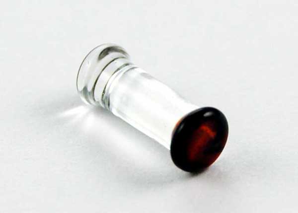 Body Piercing Plug Glass 6mm Black And Red