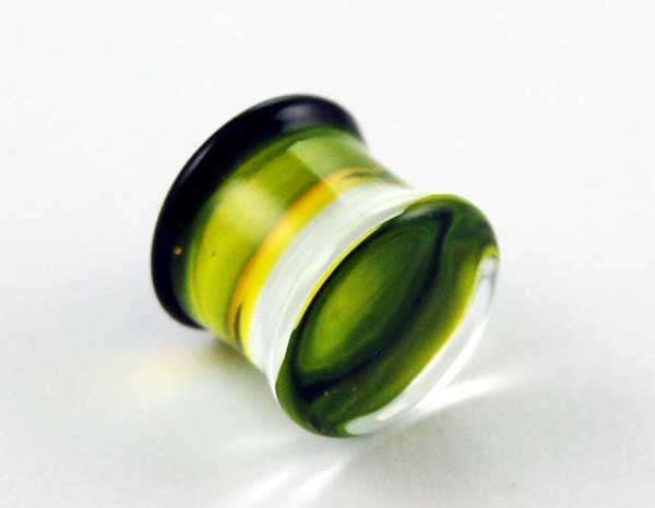 Body Piercing Plug Glass 3mm Multi Colour