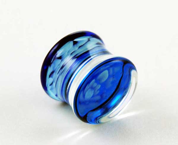 Body Piercing Plug Glass 5mm Mottled Orange