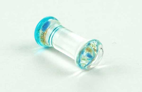 Body Piercing Plug Glass 10mm Mottled Multi