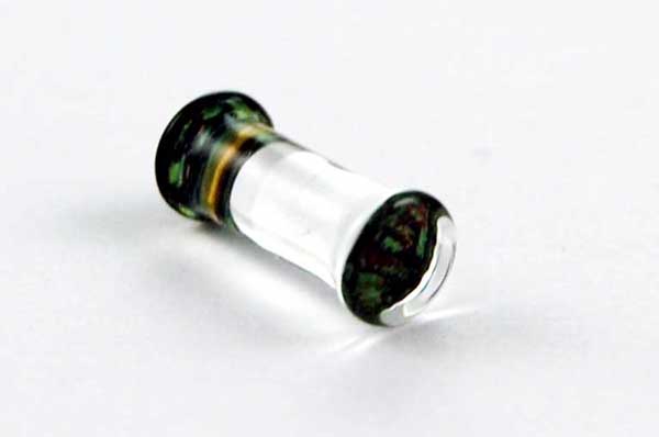 Body Piercing Plug Glass 10mm Black And Green
