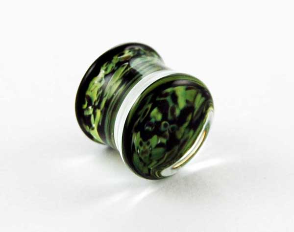 Body Piercing Plug Glass 13mm Black And Green