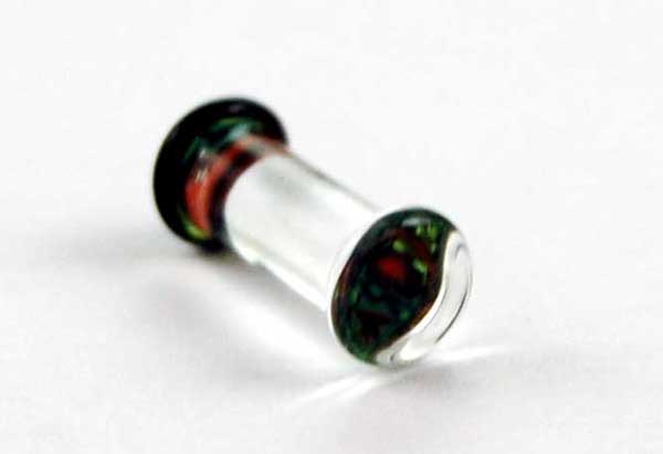 Body Piercing Plug Glass 8mm Red And Green