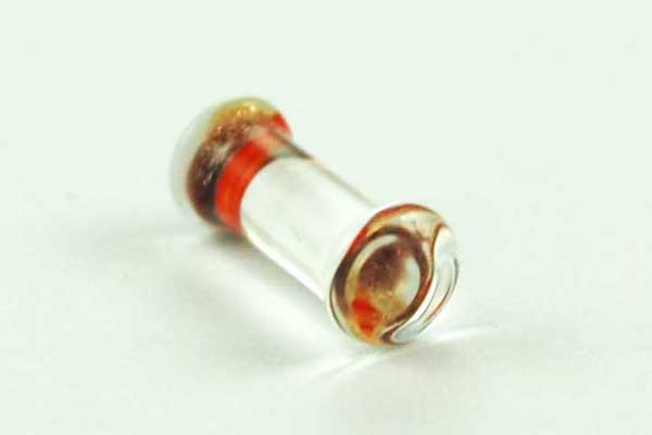 Body Piercing Plug Glass 8mm Clear And Red