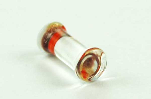 Body Piercing Plug Glass 10mm Clear And Red