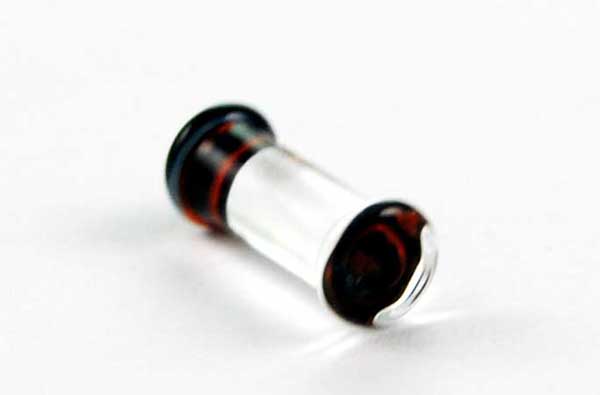 Body Piercing Plug Glass 10mm Black Swirl