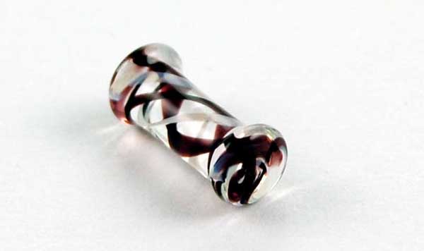 Body Piercing Plug Glass 5mm Red And White