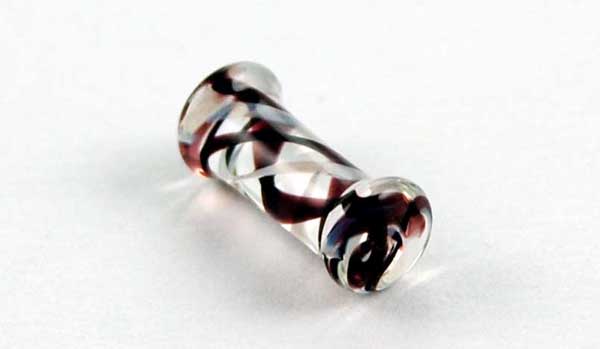 Body Piercing Plug Glass 6mm Red And White