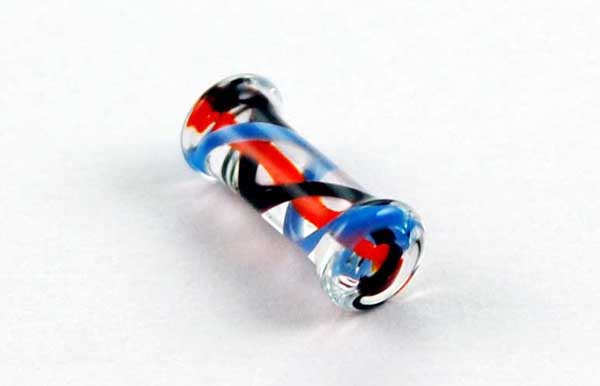 Body Piercing Plug Glass 10mm Red And Blue
