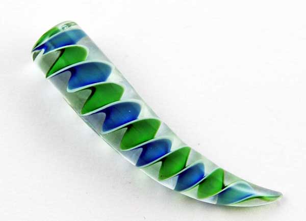 Body Piercing Curved Glass 11mm Blue And Green