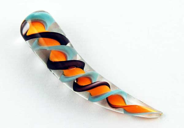 Body Piercing Curved Glass 11mm Brown Twist