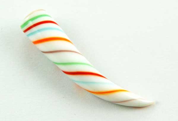 Body Piercing Curved Glass 11mm Light Blue Stripes