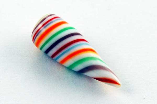 Body Piercing Stretcher Glass Straight 11mm Light Blue Stripes