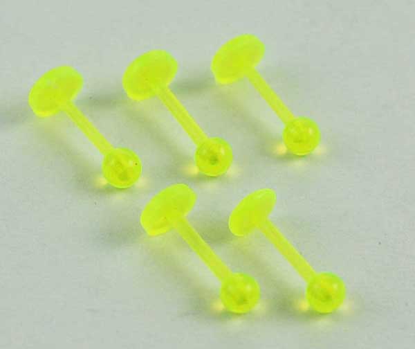 Body Piercing Labret Green 5pcs 1.2mmx8/10mm