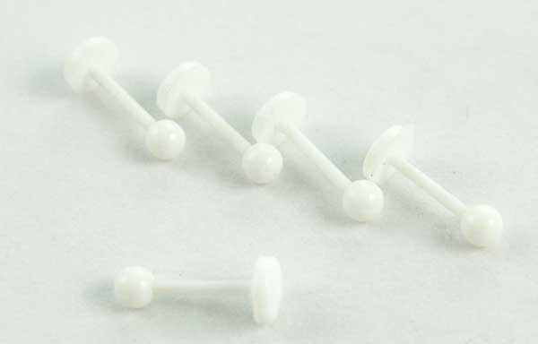 Body Piercing Labret Clear 5pcs 1.2mmx8x3mm