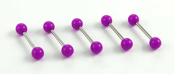 Body Piercing Barbell Purple Neon 5pcs 14mm