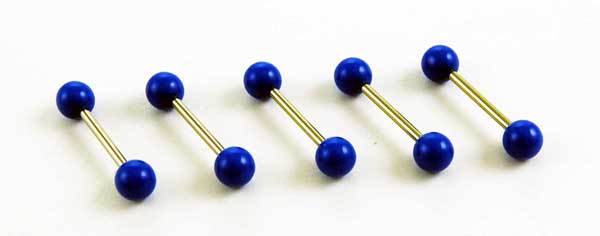 Body Piercing Barbell Blue Neon 5pcs 14mm