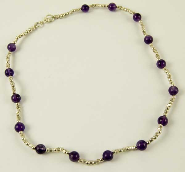 N/Lace Silver Amethyst Circle Beads