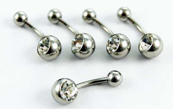Body Piercing Banana Bar 10mm Clear 5pcs