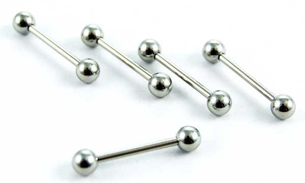 Body Piercing Tongue Bar Steel 5pcs