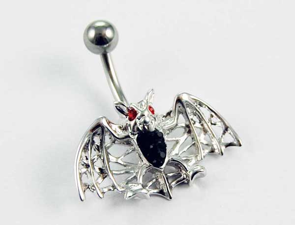 Body Piercing Banana Bar Bat With Red Eyes